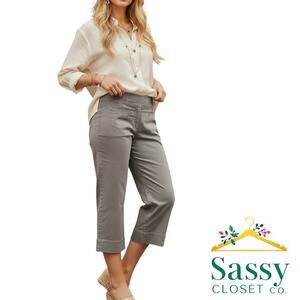 GAP Gray Khaki Pants Stretch Mid Rise Women’s 8 EUC